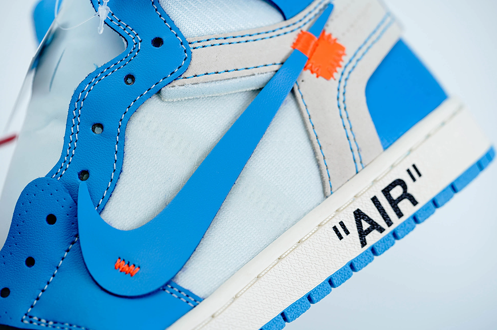Jordan 1 Off-White Blue “UNC” University Blue Reps - Image 3