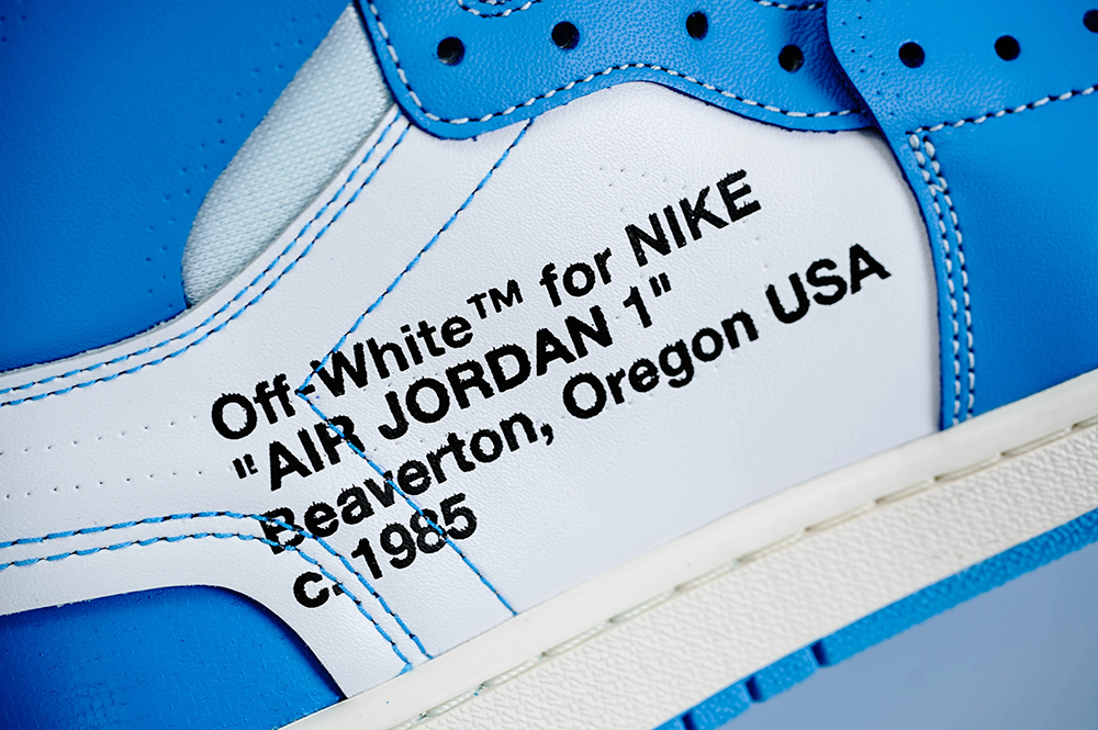 Jordan 1 Off-White Blue “UNC” University Blue Reps - Image 5