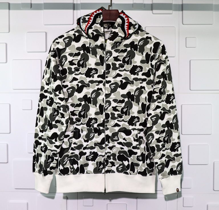 White Black Ghost Hoodie Bape