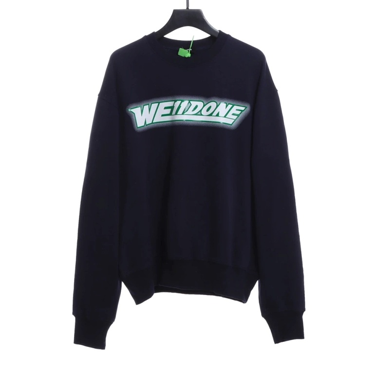 Halo Letters Print Crew Neck Sweatshirt (black / white)