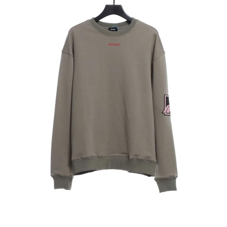 Rhinestone letter LOGO square sweater (Green / Khaki)