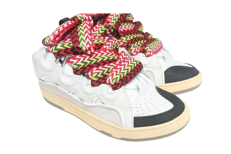 lanvln Curb Leather and Glitter Sneakers 'White' REPS