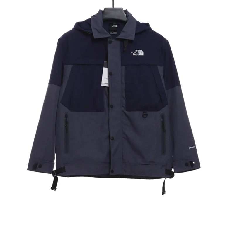 Splicing Contrasting Color Hooded Jacket