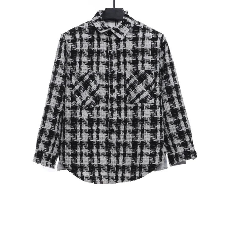 Silver Woven Check Shirt