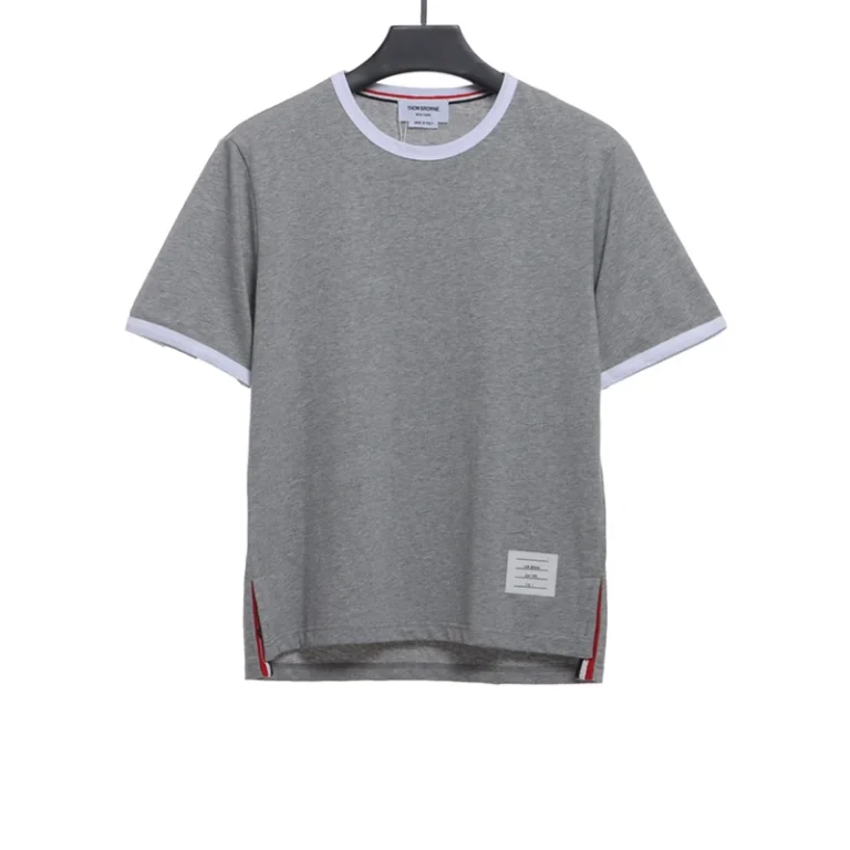 Contrasting print striped T-shirt