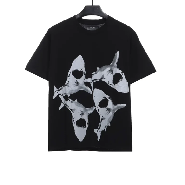 Great white shark print T-shirt
