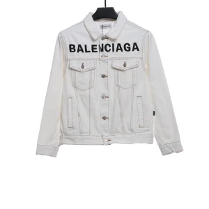Chest lettered denim jacket