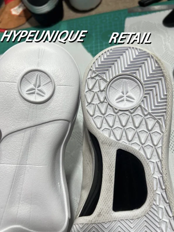 Kobe 8 Soles: Comparison of Retail Version and Reps Materials