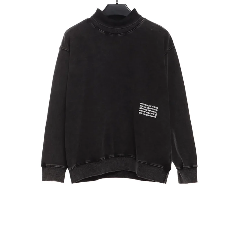 Washed distressed letter sweatshirt