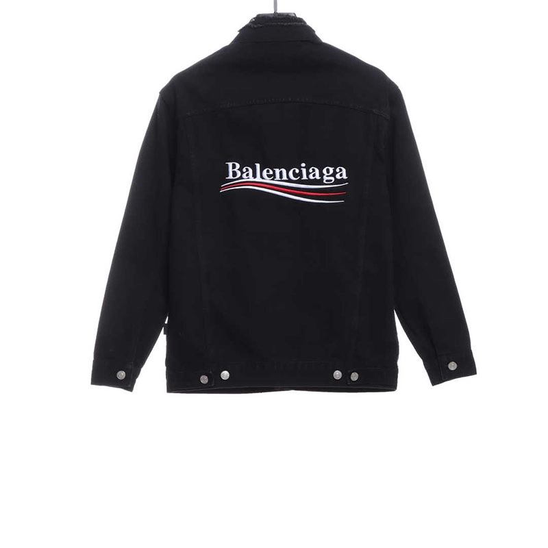 Balenciaga Classic Embroidered Denim Jacket Reps Hypeunique Reps 
