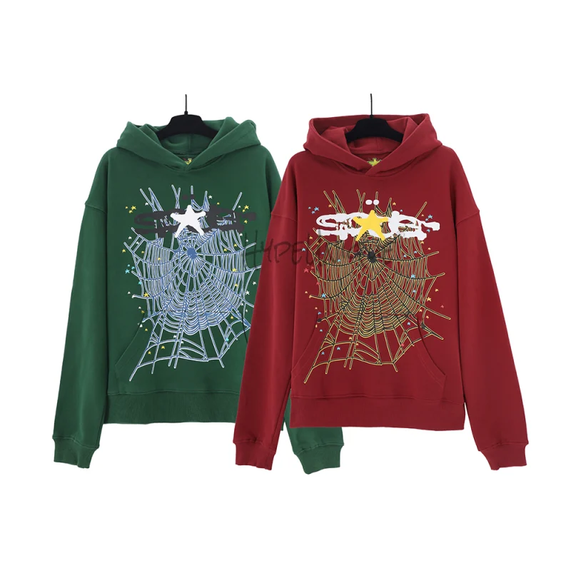 Sp5der WEB Logo Hoodie 'Maroon' & HUNTER GREEN