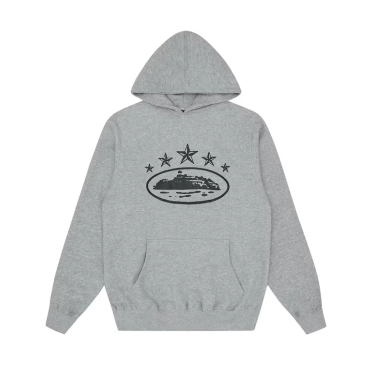 Corteiz 5 Starz Alcatraz Hoodie Gray Reps