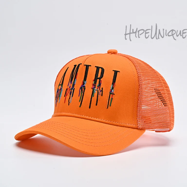 AMIRI Embroidered Paint Drip Core Logo Cap Orange1