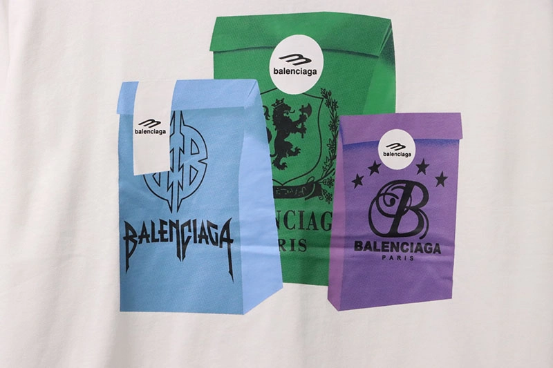 Balenciaga Colorful Bag Logo Print T-Shirt