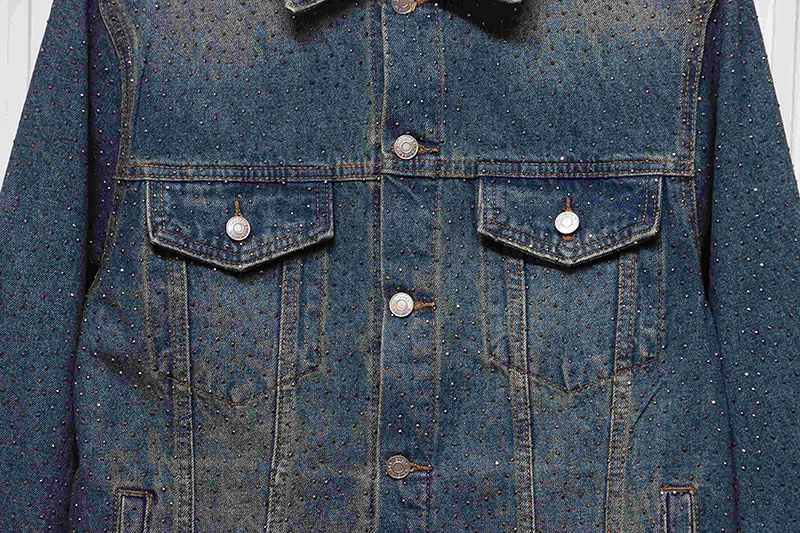 Diamond-Covered Denim Jacket - Image 5