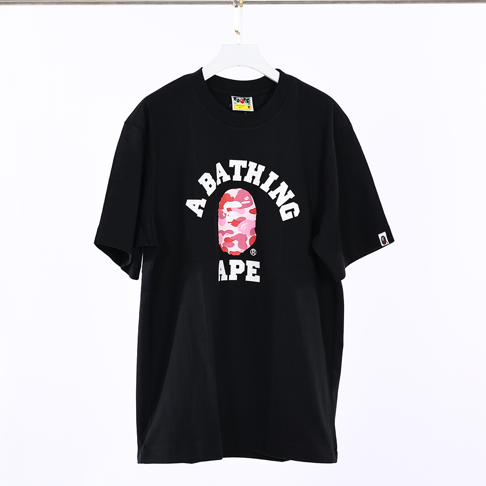 BAPE ABC CAMO COLLEGE TEE MENS - Pink Logo - Image 3