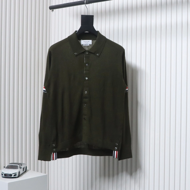 TB 4-Bar Wool Lapel Sweater Cardigan