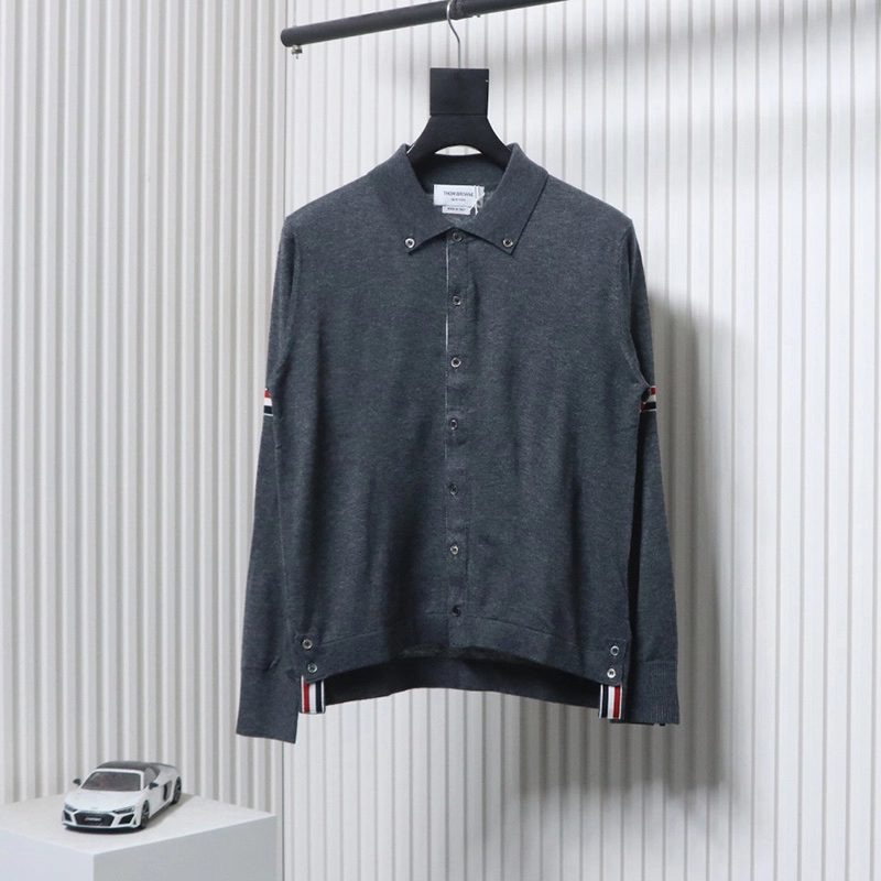 TB 4-Bar Wool Lapel Sweater Cardigan