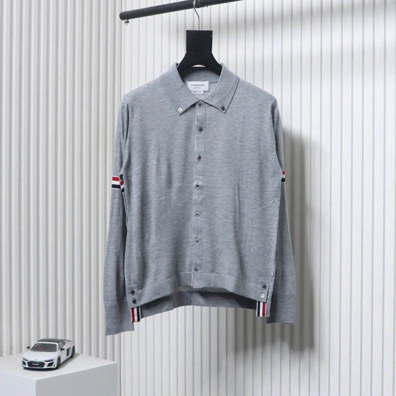 TB 4-Bar Wool Lapel Sweater Cardigan