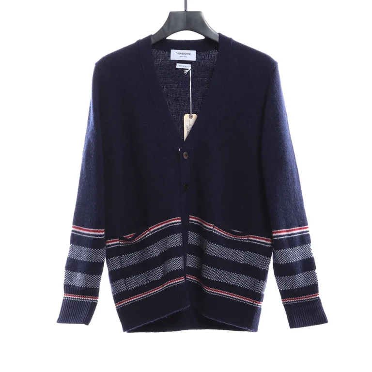 Bird's eye jacquard cardigan