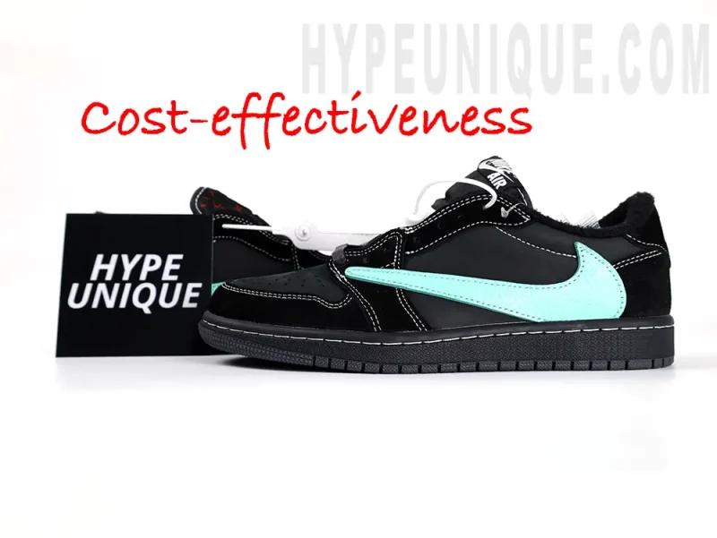 Jordan 1 Retro Low Travis Custom (Cost-effectiveness) Black/Aqua blue