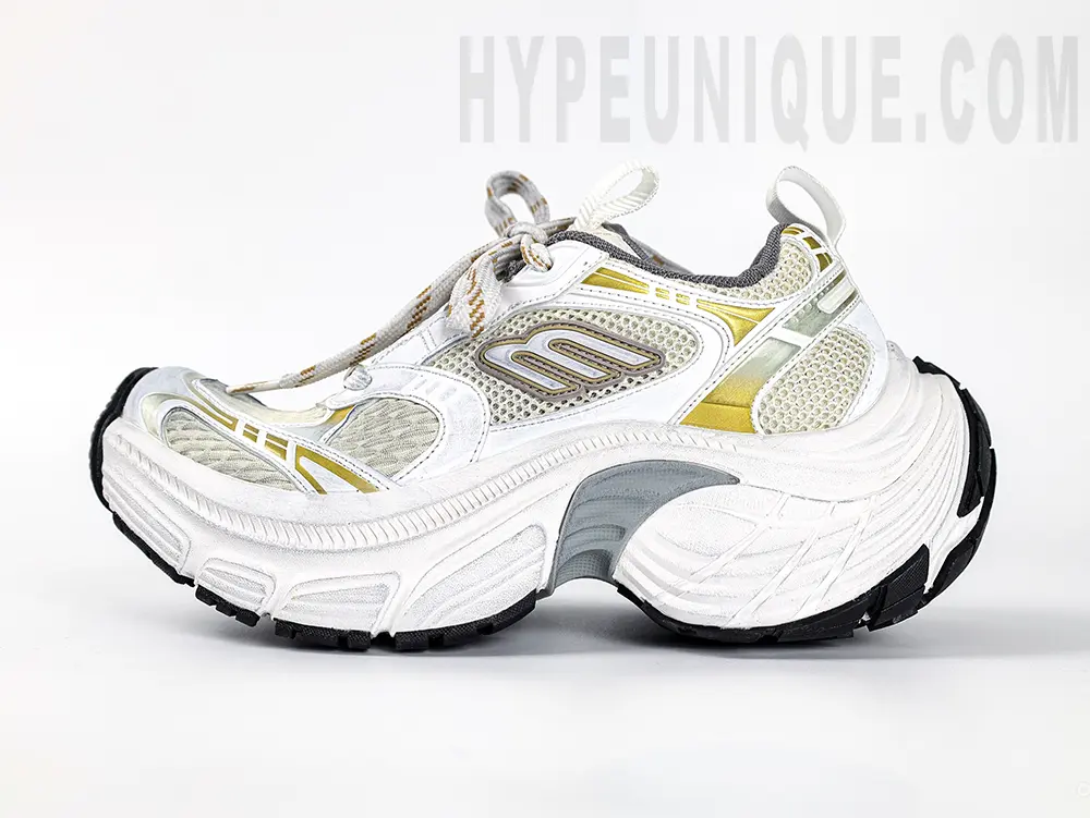 B@lenci@ga 6XL Sneakers White/Yellow - Image 3