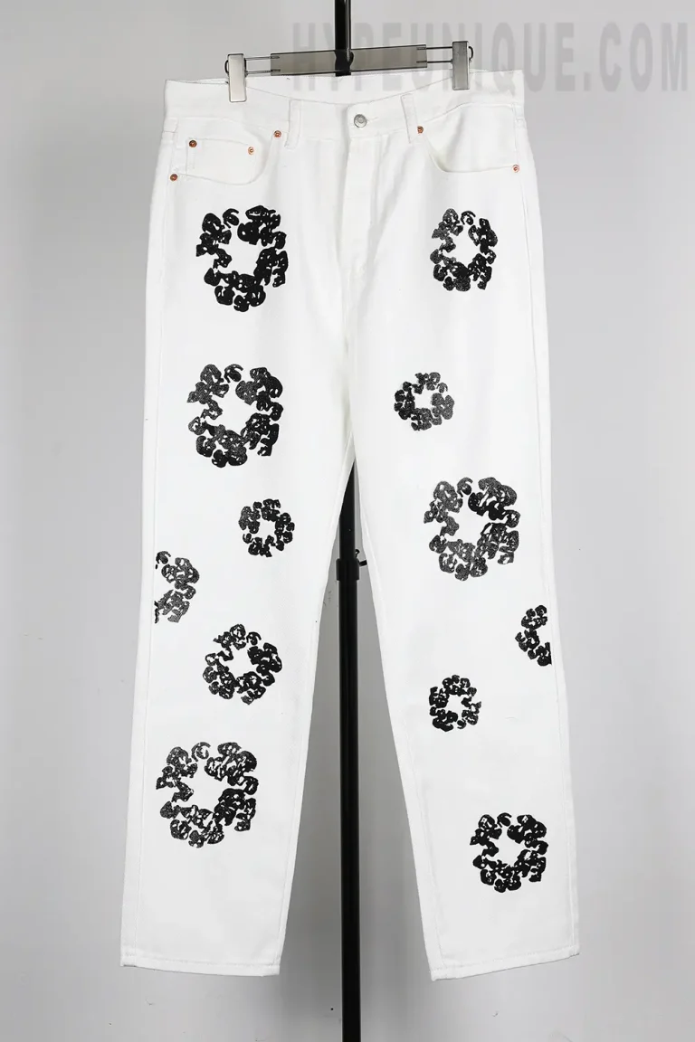 Denim Tears Kapok Print High Quality Jeans ‘White'