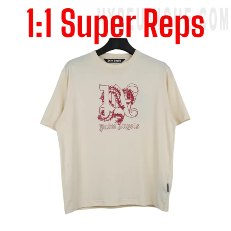 Palm Angels T-Shirt Slim With Dragon - Lunar New Year
