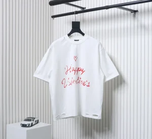 Valentine’s Day Love Slogan Hole T-Shirt