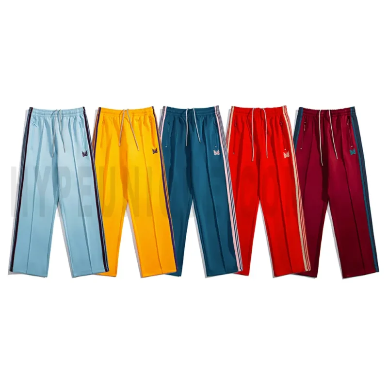 Needles Butterfly Embroidered Stripe Sweatpants