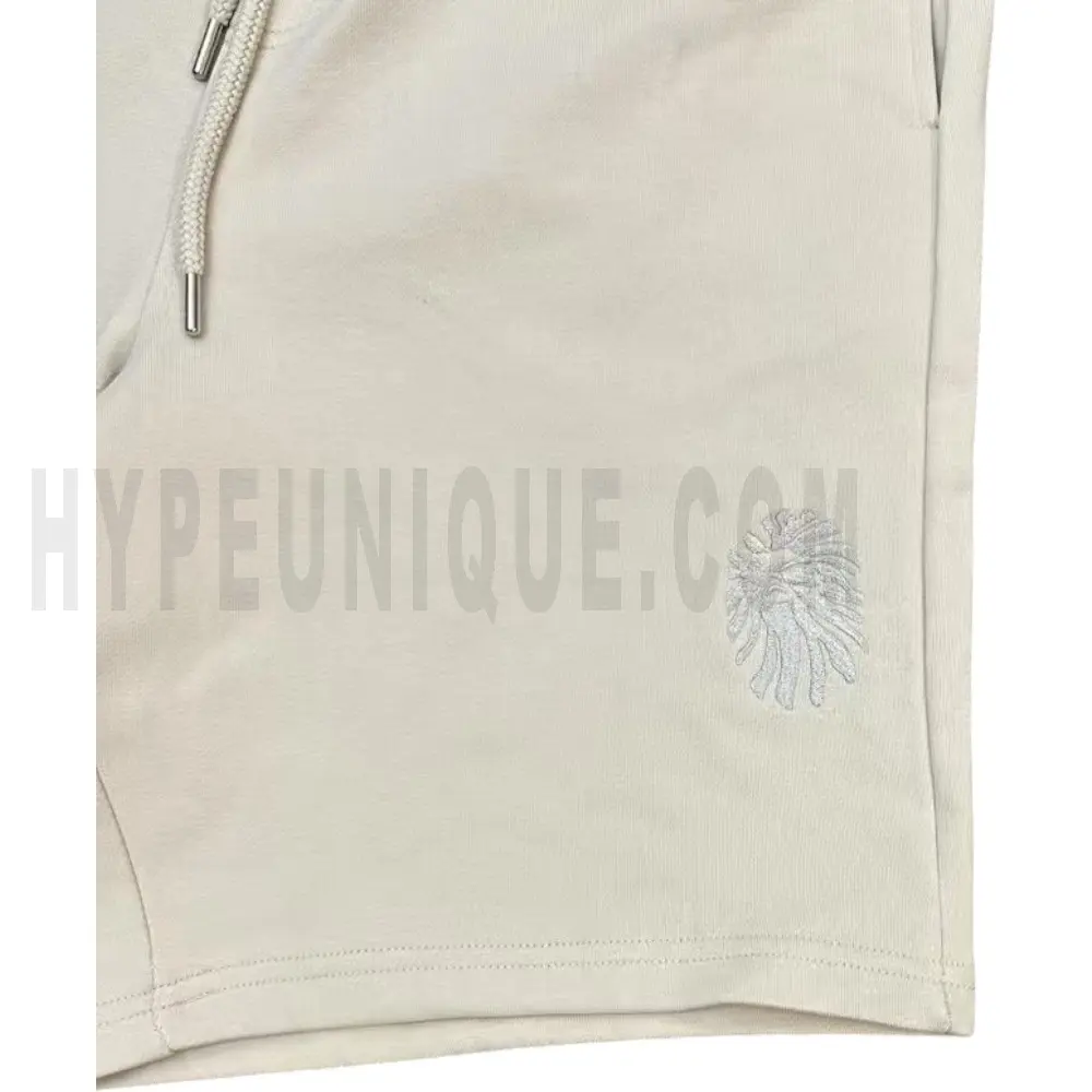 Embroidered graphic on the front of the shorts