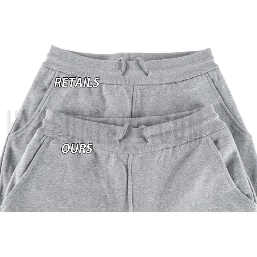 Elastic waistband comparison image of shorts