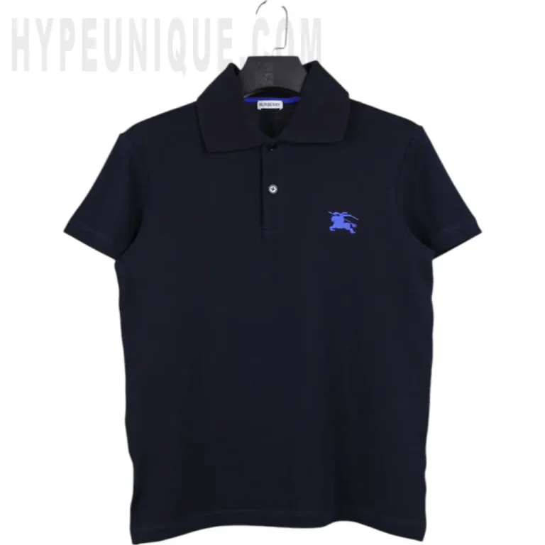 Cotton Polo Shirt In Navy