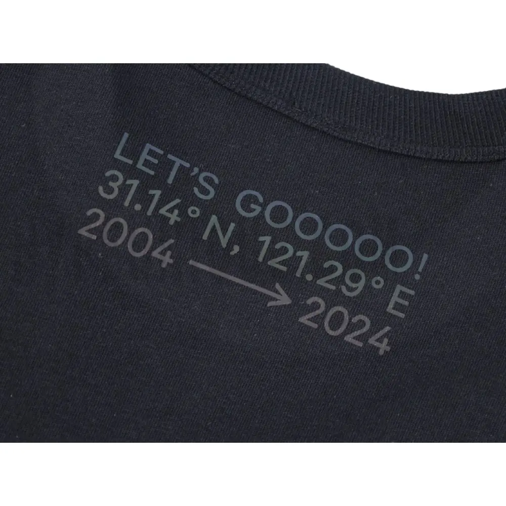 Printed graphic on the back of the garment
