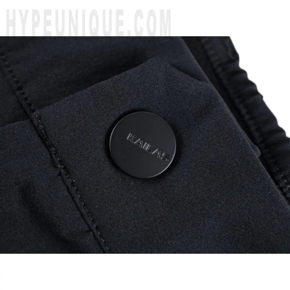 Close-up of button detail on the shorts