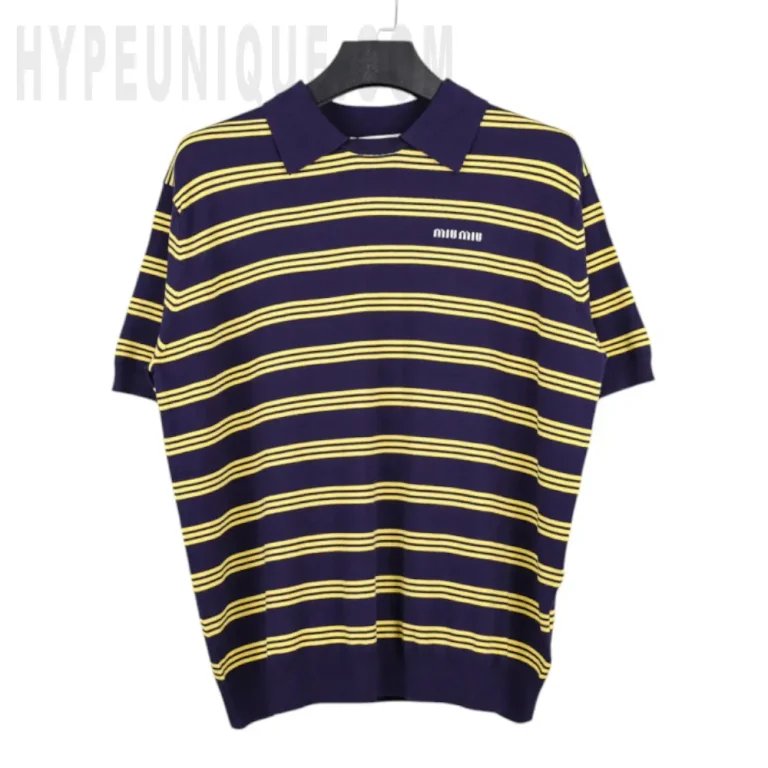 Striped Cashmere And Silk Polo Sweater Shirt