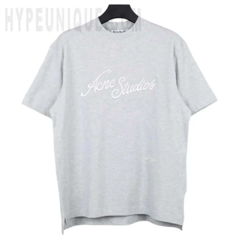 Acne Logo T-shirt-Relaxed Fit (Gray)