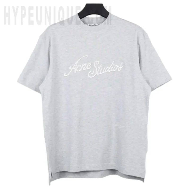 Acne Logo T-shirt-Relaxed Fit (Gray)