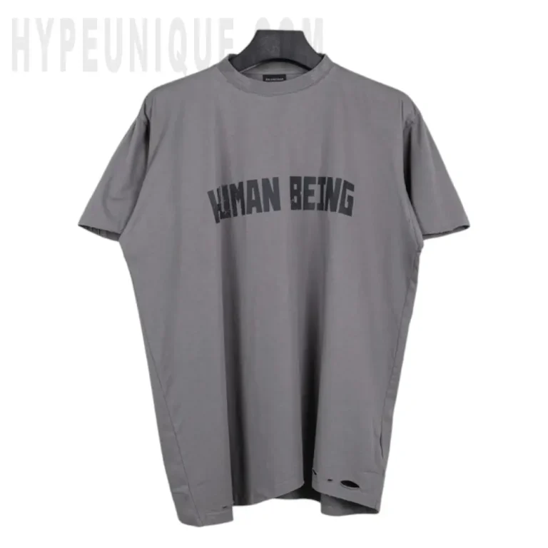 Men's Human Being Shifted T-Shirt in Dark Grey