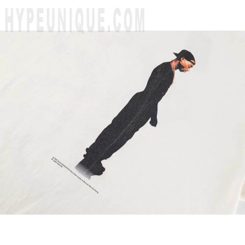 Printed graphic on the back of the garment