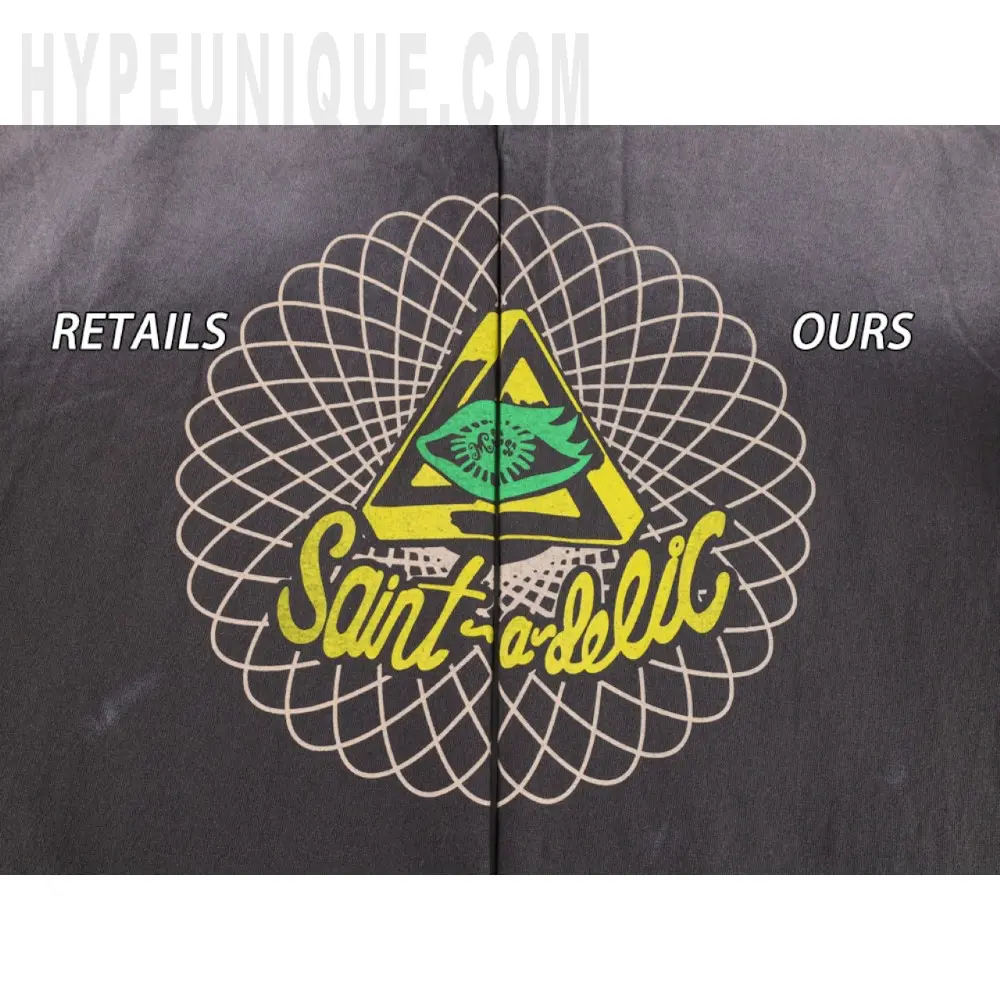 Printed graphic on the back of the garment