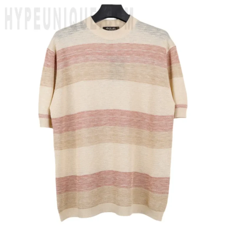 Striped Mock Neck T-Shirt