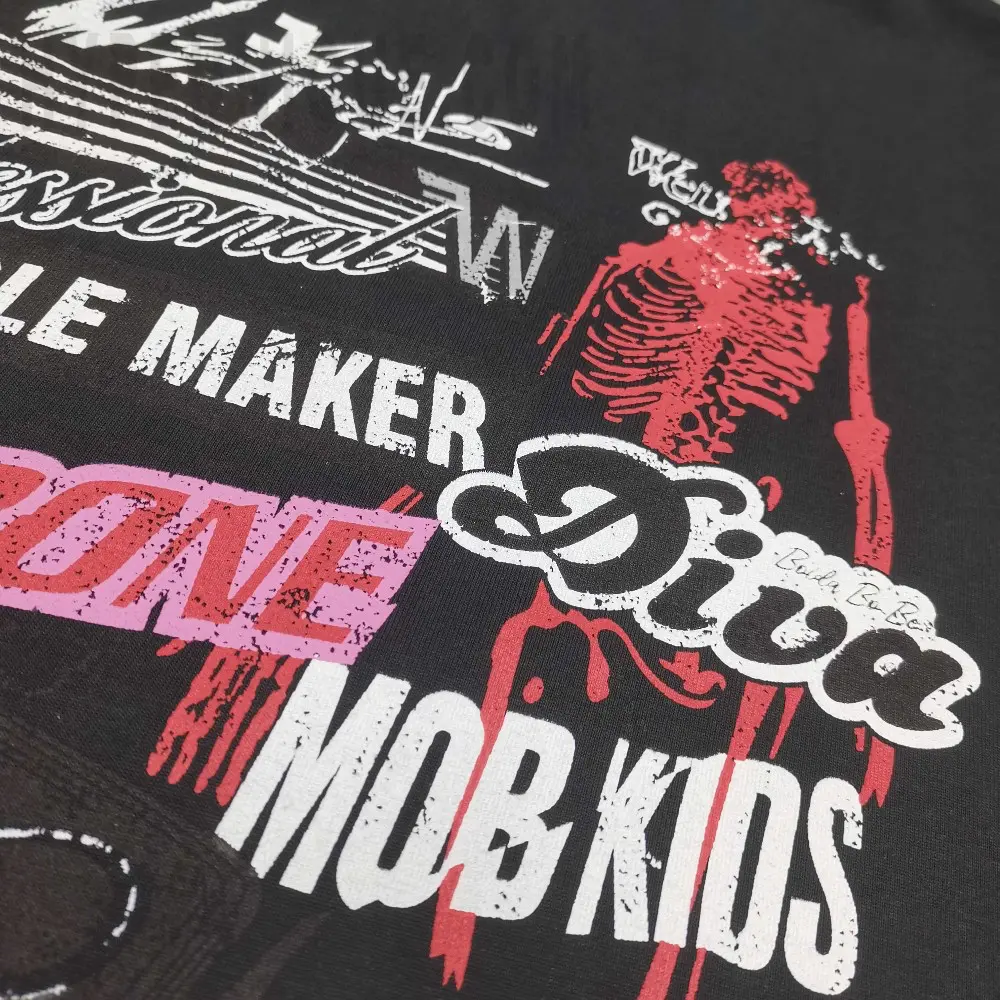 Printed graphic on the front of the garment