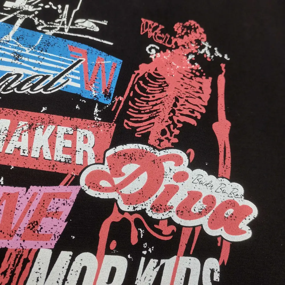 Printed graphic on the front of the garment