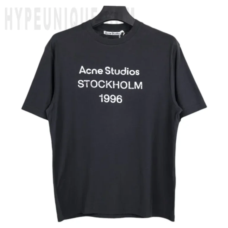 Acne Logo Logo T-Shirt 'Faded Black