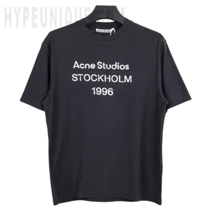 Acne Logo Logo T-Shirt 'Faded Black'