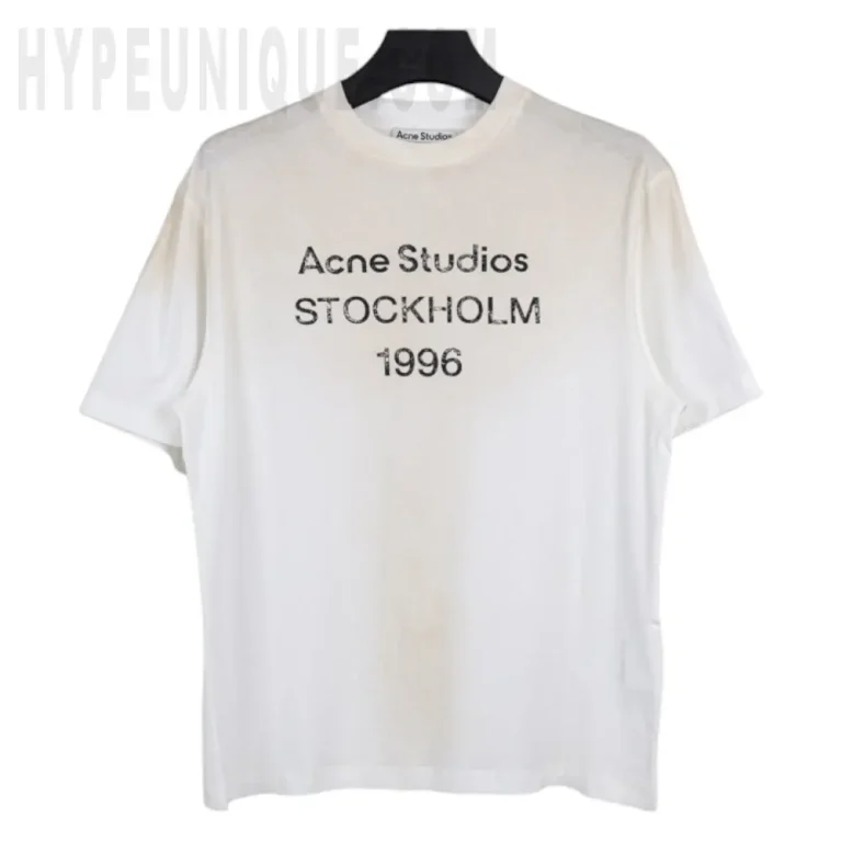 Acne Logo Relaxed Fit T-Shirt 'Dusty White'