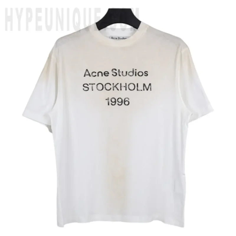 Acne Logo Relaxed Fit T-Shirt 'Dusty White'