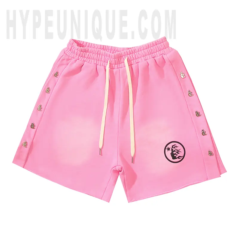 The front of the pink shorts