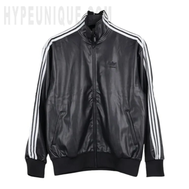 Originals Black Faux Leather Track Jacket